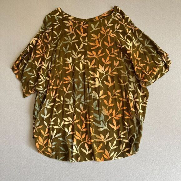 Vintage We Be Bop Tunic Top Set Sz 3x‎ Brown Floral Lagenlook Hippie Art To Wear - Picture 9 of 14